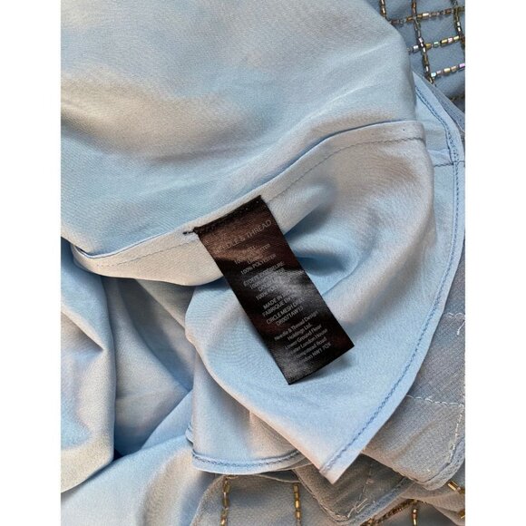 Needle & Thread Circle Mesh Embellished Skater Dress Blue Size 2 - Picture 7 of 8